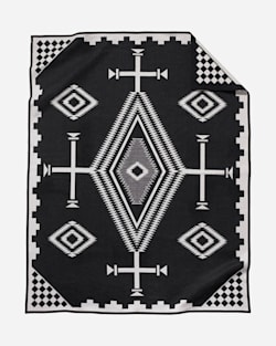 ALTERNATE VIEW OF LOS OJOS BLANKET IN BLACK/ WHITE image number 2