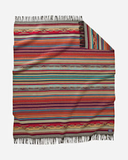 CHIMAYO THROW IN GARNET/GREY STRIPE image number 1