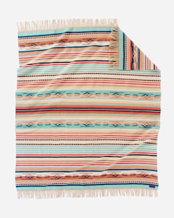 CHIMAYO THROW IN CORAL/AQUA STRIPE image number 1