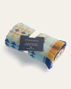 ALTERNATE VIEW OF LIGHTWEIGHT SUNSEEKER TOWEL IN AQUA RANCHO ARROYO image number 3