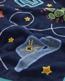 ALTERNATE VIEW OF COSMIC RODEO HOODED BABY TOWEL IN BLUE MULTI image number 3