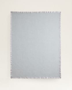 ALTERNATE VIEW OF HEIRLOOM CLASSIC MERINO BLANKET IN GREY HEATHER image number 2