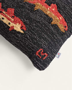 ALTERNATE VIEW OF RIVER FISH HOOKED LUMBAR PILLOW IN CHARCOAL MULTI image number 3