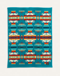 ALTERNATE VIEW OF CHIEF JOSEPH CRIB BLANKET IN BRIGHT TURQUOISE image number 4