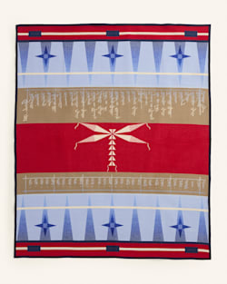 ALTERNATE VIEW OF JOURNEY BLANKET IN BLUE MULTI image number 2