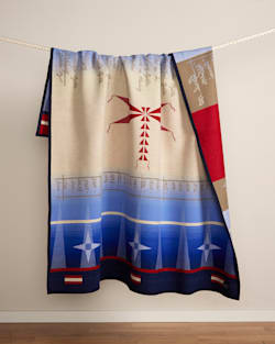 ALTERNATE VIEW OF JOURNEY BLANKET IN BLUE MULTI image number 5
