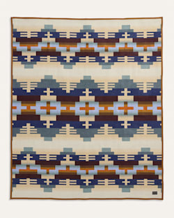 ALTERNATE VIEW OF SHIPROCK BLANKET IN BLUE/TAN MIX image number 3