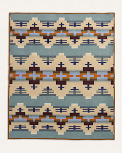 ALTERNATE VIEW OF SHIPROCK BLANKET IN BLUE/TAN MIX image number 4
