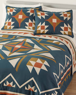ALTERNATE VIEW OF QUILTED STAR COTTON MATELASSE SHAM IN INDIGO image number 2