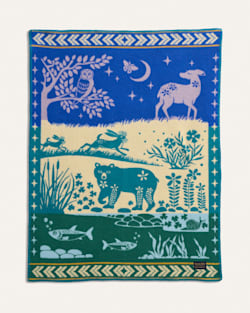 ALTERNATE VIEW OF FOLK FOREST CRIB BLANKET IN BLUE MULTI image number 1