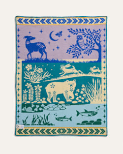 ALTERNATE VIEW OF FOLK FOREST CRIB BLANKET IN BLUE MULTI image number 2