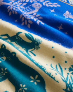 ALTERNATE VIEW OF FOLK FOREST CRIB BLANKET IN BLUE MULTI image number 3