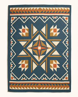 QUILTED STAR COTTON MATELASSE COVERLET COLLECTION IN INDIGO image number 3