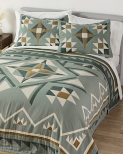 QUILTED STAR COTTON MATELASSE COVERLET COLLECTION IN SHALE image number 1