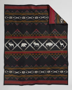ALTERNATE VIEW OF LOST TRAIL JACQUARD BEDDING COLLECTION IN RED/BLACK image number 3