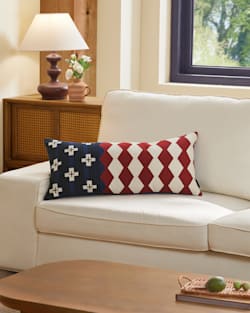 BRAVE STAR EMBROIDERED HUG PILLOW IN NAVY image number 1