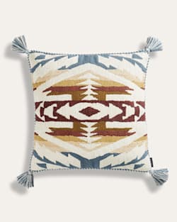 ALTERNATE VIEW OF CANYON TRAIL EMBROIDERED SQUARE PILLOW IN DUSTY BLUE image number 2
