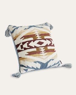 ALTERNATE VIEW OF CANYON TRAIL EMBROIDERED SQUARE PILLOW IN DUSTY BLUE image number 3