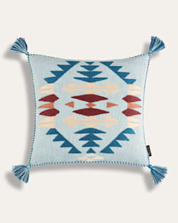 ALTERNATE VIEW OF RANCHO ARROYO EMBROIDERED SQUARE PILLOW IN AQUA image number 2