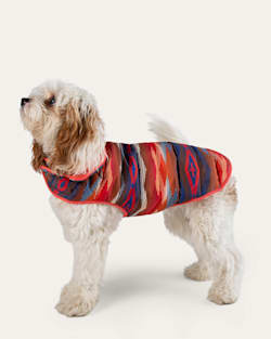CROWN POINT PET PUFFER COAT IN ORANGE MULTI image number 1