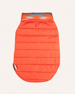 ALTERNATE VIEW OF CROWN POINT PET PUFFER COAT IN ORANGE MULTI image number 5