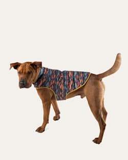 SALMON FALLS PET PUFFER COAT IN BLUE/GOLD MULTI image number 1