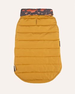 ALTERNATE VIEW OF SALMON FALLS PET PUFFER COAT IN BLUE/GOLD MULTI image number 4