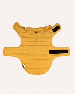 ALTERNATE VIEW OF SALMON FALLS PET PUFFER COAT IN BLUE/GOLD MULTI image number 5