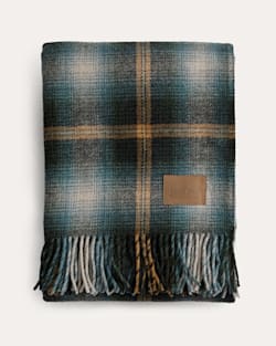 ALTERNATE VIEW OF MOTOR ROBE THROW WITH LEATHER CARRIER IN TOWNSEND PLAID image number 2