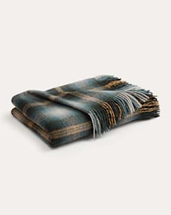 ALTERNATE VIEW OF MOTOR ROBE THROW WITH LEATHER CARRIER IN TOWNSEND PLAID image number 5