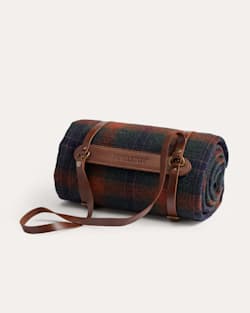 MOTOR ROBE THROW WITH LEATHER CARRIER IN JACKSONVILLE PLAID image number 1