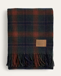 ALTERNATE VIEW OF MOTOR ROBE THROW WITH LEATHER CARRIER IN JACKSONVILLE PLAID image number 2