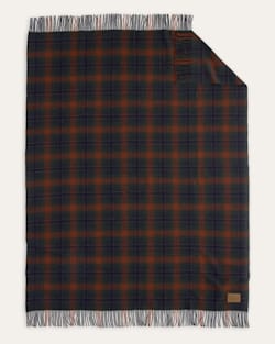 ALTERNATE VIEW OF MOTOR ROBE THROW WITH LEATHER CARRIER IN JACKSONVILLE PLAID image number 3