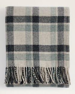 ECO-WISE WOOL FRINGED THROW IN OAT KELSO PLAID image number 1