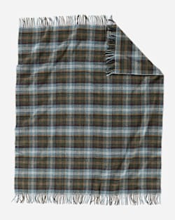 ALTERNATE VIEW OF ECO-WISE WOOL FRINGED THROW IN SHALE PLAID image number 2