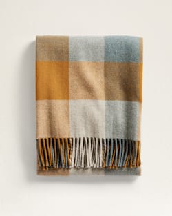 ECO-WISE WOOL FRINGED THROW IN SHALE/COPPER image number 1