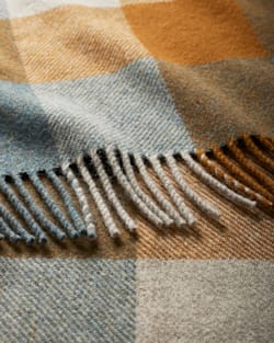 ALTERNATE VIEW OF ECO-WISE WOOL FRINGED THROW IN SHALE/COPPER image number 3