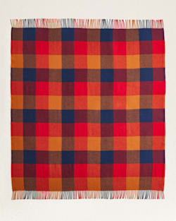 ALTERNATE VIEW OF ECO-WISE WOOL FRINGED THROW IN COPPER/RED image number 2