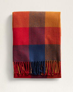 ALTERNATE VIEW OF ECO-WISE WOOL FRINGED THROW IN COPPER/RED image number 2