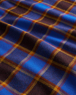 ALTERNATE VIEW OF ECO-WISE WOOL FRINGED THROW IN MAROON/BLUE CHECK image number 2