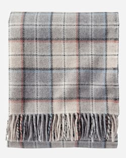 ECO-WISE WOOL FRINGED THROW IN PEARL PLAID image number 1