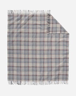 ADDITIONAL VIEW OF ECO-WISE WOOL FRINGED THROW IN PEARL PLAID image number 2