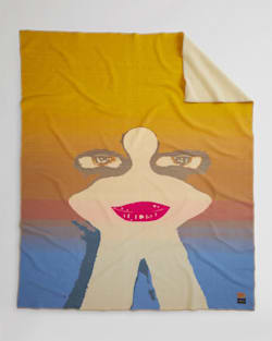 ANDRE WALKER VOICE OF THE BODY BLANKET IN GOLD/BLUE MULTI image number 1