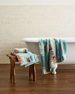 ALTERNATE VIEW OF CHIEF JOSEPH TOWEL COLLECTION IN AQUA image number 6