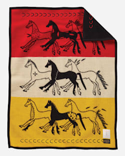 FUTURE OF THE PLAINS CRIB BLANKET IN RED/IVORY/YELLOW image number 1