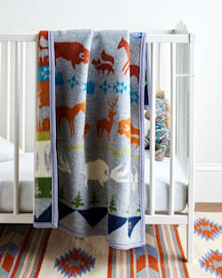 ALTERNATE VIEW OF SHARED PATHS CRIB BLANKET IN GREY image number 3