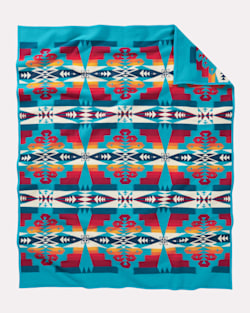 ADDITIONAL VIEW OF TUCSON BLANKET IN TURQUOISE image number 2