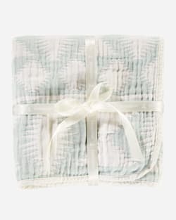 ALTERNATE VIEW OF FALCON COVE COTTON BABY BLANKET IN AQUA image number 2