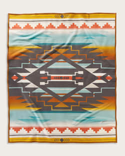 BACK VIEW OF NIKE N7 SEVEN GENERATIONS BLANKET IN TURQUOISE image number 2