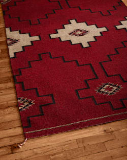 ALTERNATE VIEW OF STEPS TO THE SKY RUG IN RED/BLACK image number 3